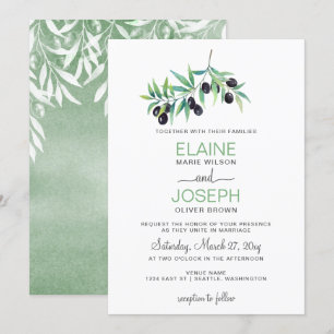 Invitations de mariage botanique de la Branche d'O