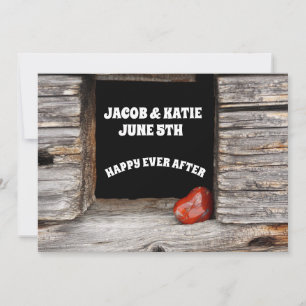 INVITATIONS DE MARIAGE CABINE RUSTIQUE PERSONNALIS