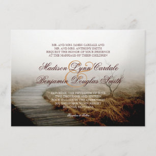 Invitations de Mariage campagnard de brouillard de