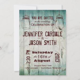 Invitations de Mariage campagnard en bois de Barn 