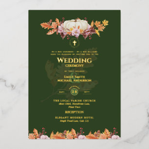 Invitations de mariage catholique Automne Citrouil
