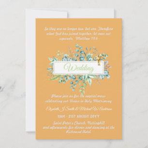 Invitations de mariage catholique Verdure botaniqu