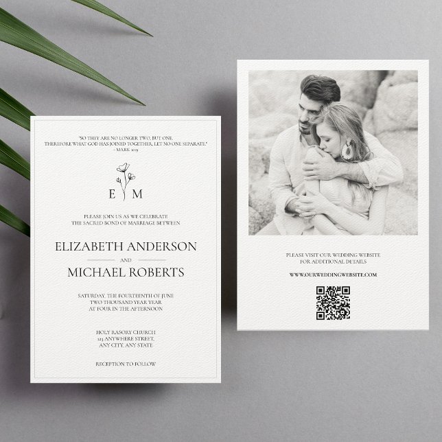 Invitations de mariage catholiques modernes avec c (Créateur téléchargé)