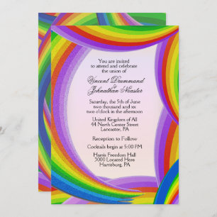 Invitations de mariage chaotique arc-en-ciel