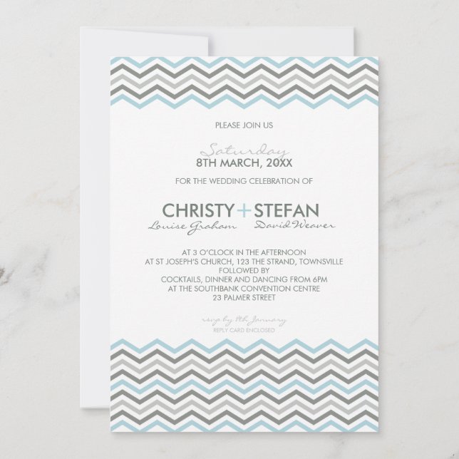 INVITATIONS DE MARIAGE :: chevron1 5x7 3 (Dos)