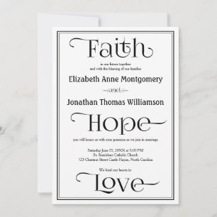Invitations de mariage chrétienne contemporaines s