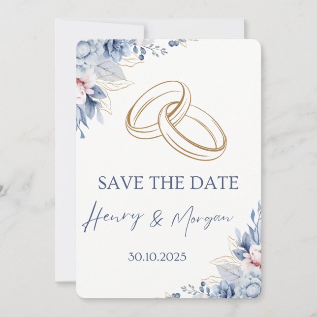 Invitations de mariage classique customisées (Devant)