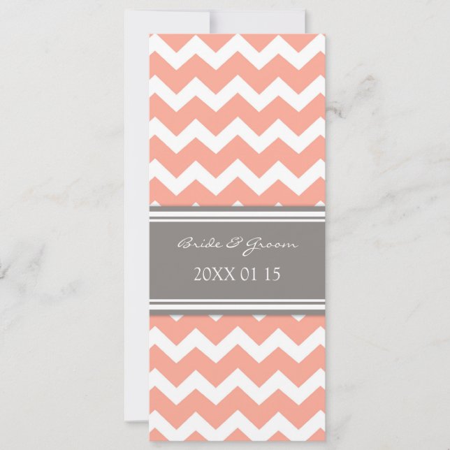 Invitations de mariage Coral gris Chevron (Devant)