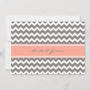 Invitations de mariage Coral gris Chevron
