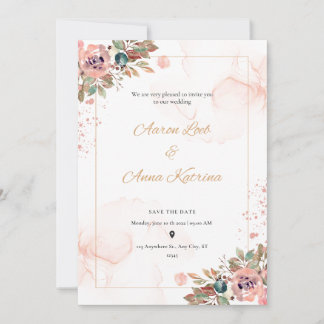 Invitations de mariage couleur Peach