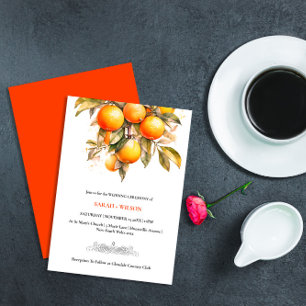Invitations de mariage d'agrumes orange