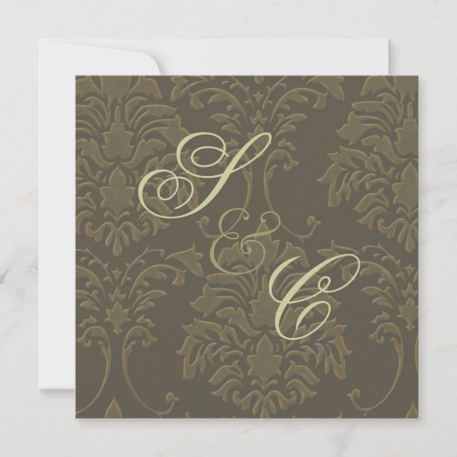Invitations de mariage, damas rustique (Devant)
