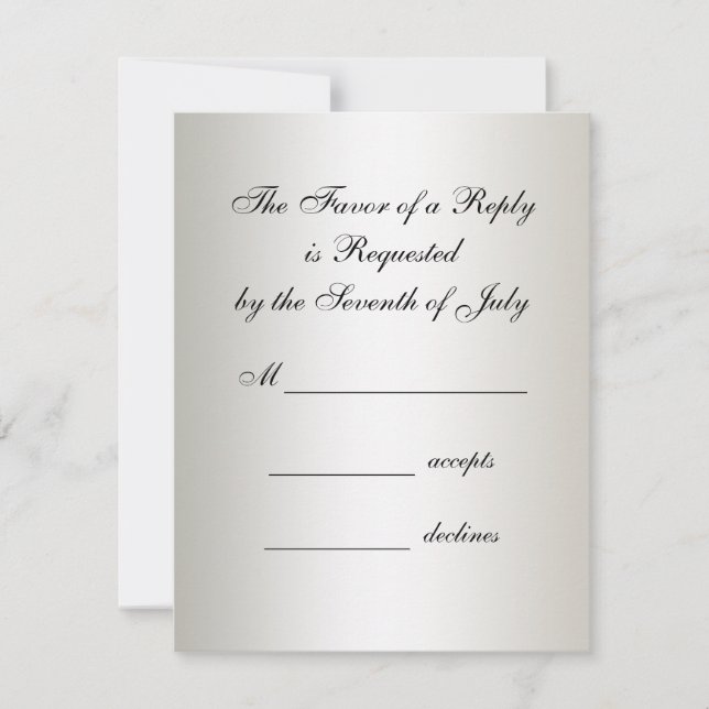 Invitations de Mariage damassé de Cravate noire iv (Devant)
