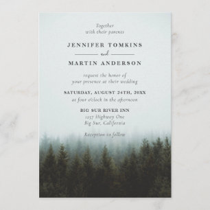 Invitations de mariage dans la forêt de montagne r