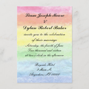 Invitations de mariage "d'aquarelle d'arc-en-ciel"