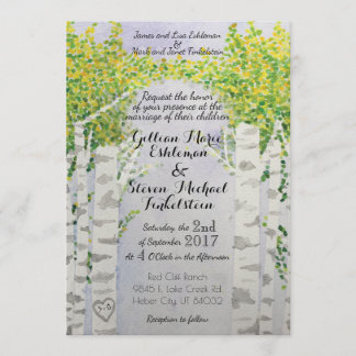 Invitations de mariage d'aquarelle de nature