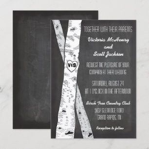 Invitations de mariage d'arbre de Birch Board