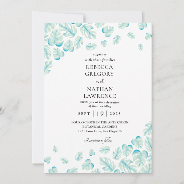 Invitations de mariage de automne à mât (Devant)