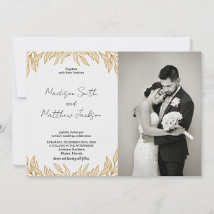Invitations de mariage de blé avec photo