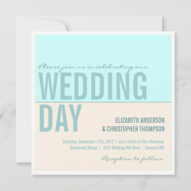Invitations de mariage de blocs graphiques moderne (Devant)