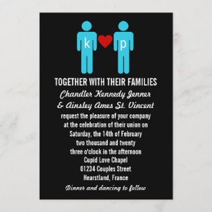 Invitations de mariage de couples d'amour de