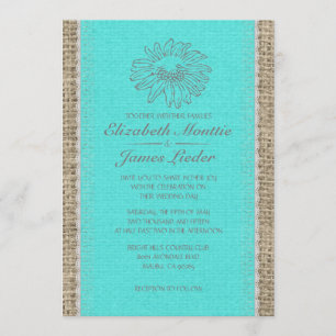 Invitations de mariage de dentelle Vintage Turquoi
