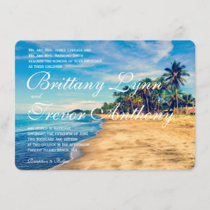 Invitations de mariage de destination de plage de