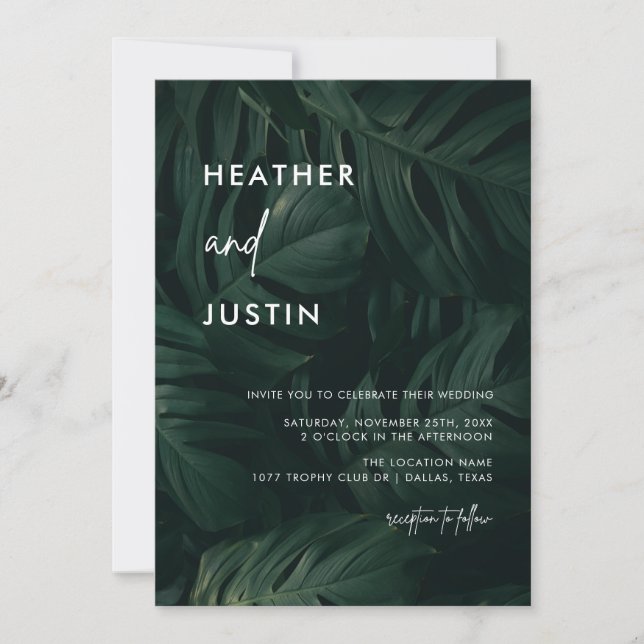 Invitations de mariage de destination estivale tro (Devant)