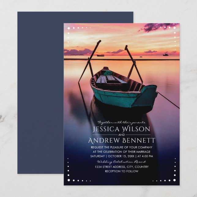 Invitations de mariage de destination Votre image  (Devant / Derrière)
