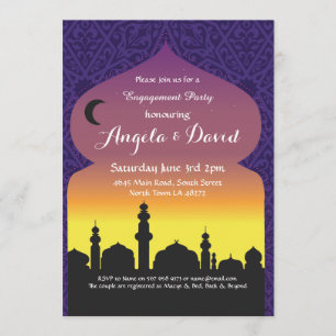 Invitations de mariage de fiançailles de mille et