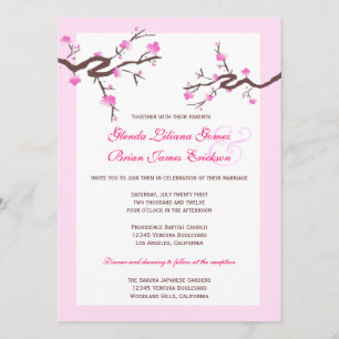 Invitations de mariage de fleurs de cerisier