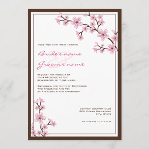 Invitations de mariage de fleurs de cerisier