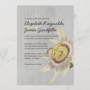 Invitations de mariage de fleurs de la passion Vin