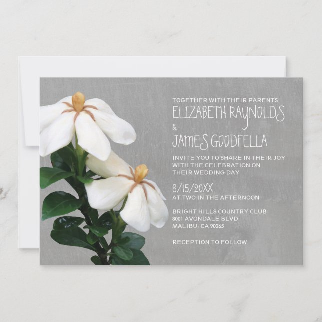 Invitations de mariage de Gardenias (Devant)