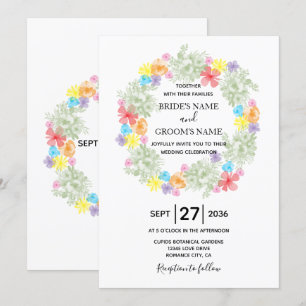 Invitations de mariage de germes floraux rustiques