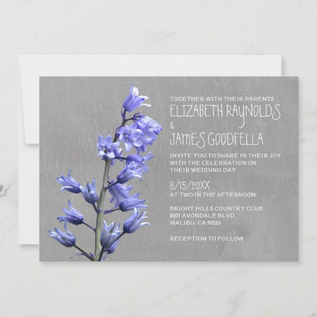 Invitations de mariage de jacinthe (Devant)