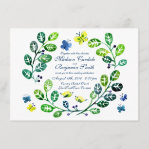 Invitations de mariage de jardin de papillon