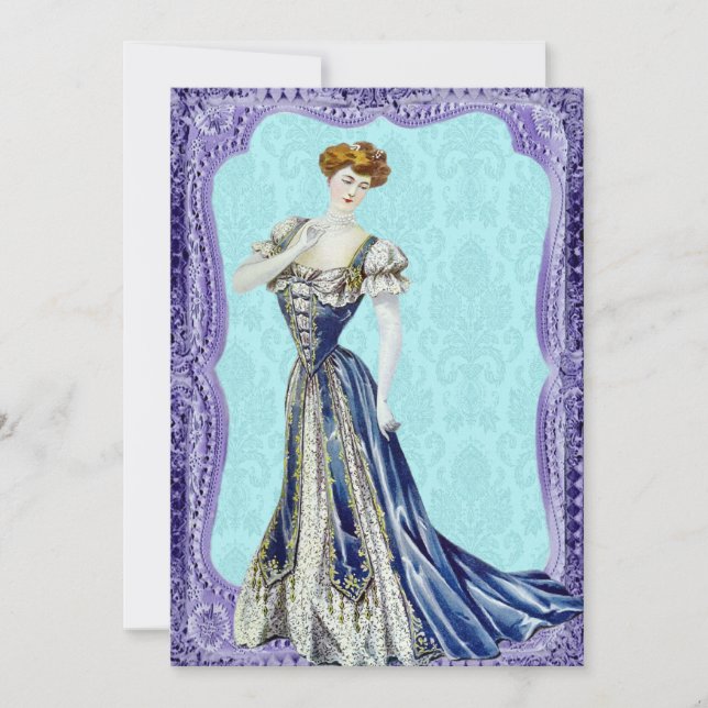 Invitations de mariage de la femme victorienne (Devant)
