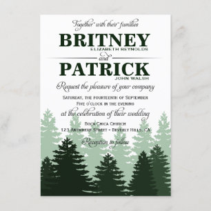 Invitations de mariage de la forêt enchantée verte