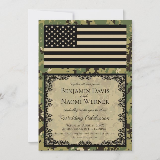 Invitations de mariage de la marine américaine (Devant)
