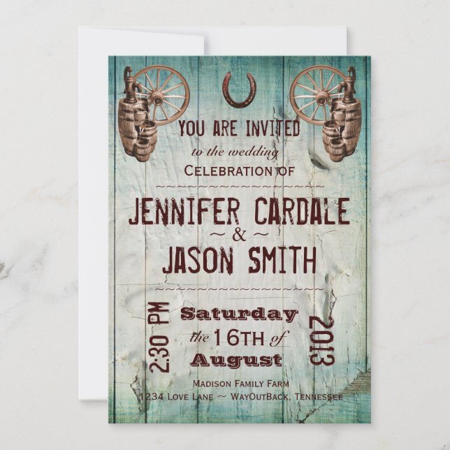 Invitations de mariage de la roue de fer à cheval (Devant)
