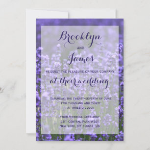 Invitations de mariage de lavande violette personn