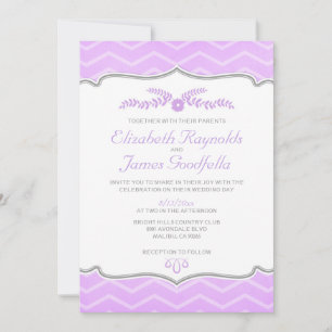 Invitations de mariage de Lavender Zigzag