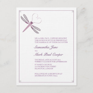 Invitations de mariage de libellules