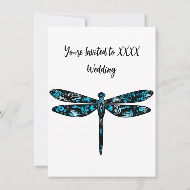 Invitations de mariage de libellules (Devant)