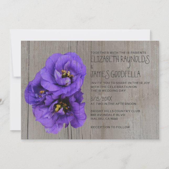 Invitations de mariage de Lisianthus (Devant)
