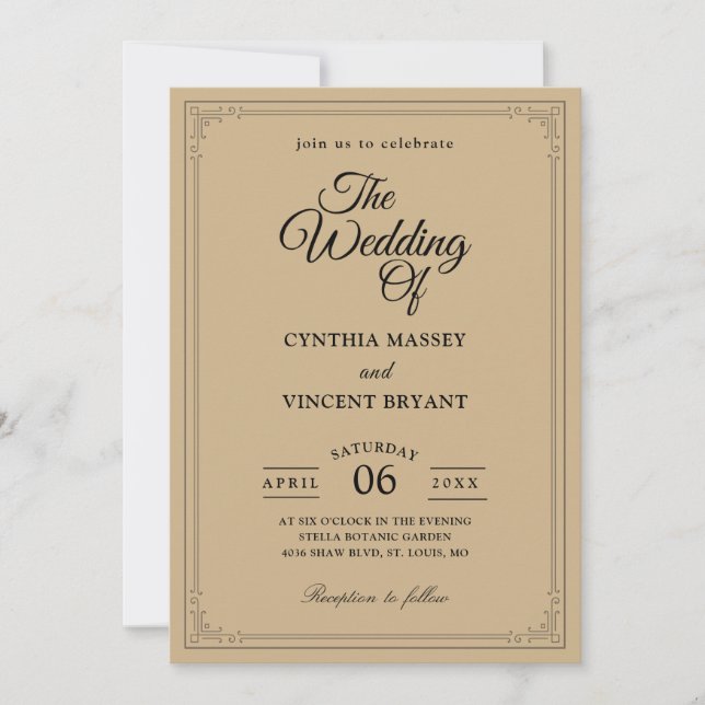Invitations de mariage de l'Ouest (Devant)