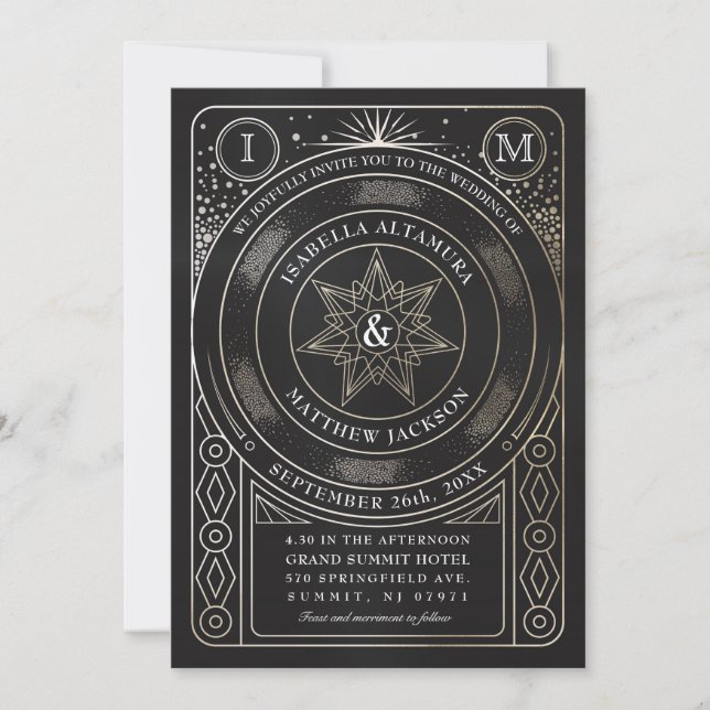 Invitations de mariage de l'Union céleste (or) (Devant)