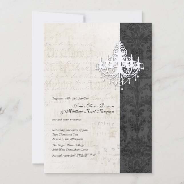 Invitations de mariage de lustre (Devant)