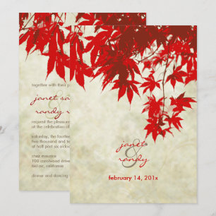 INVITATIONS DE MARIAGE DE MAPLE ROUGE VINTAGE